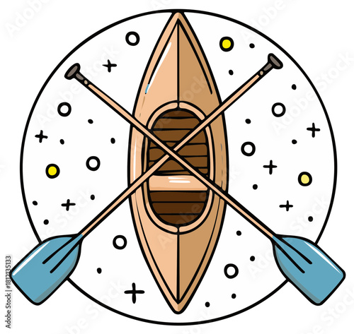 Canoe and Paddles Icon Recreation and Adventure Watersport Equipment