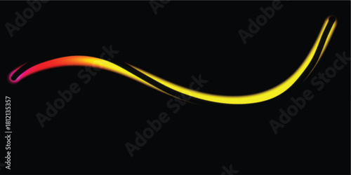 Abstract glowing light trails on a black background dynamic vector design element perfect for adding a modern touch to your projects