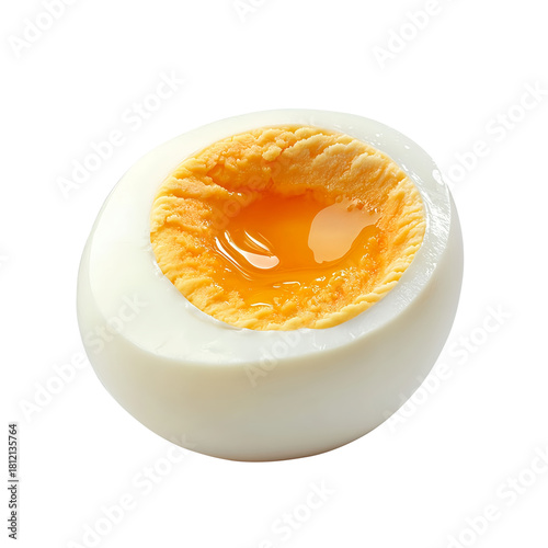 Soft-Boiled Egg with Runny Yolk on a transparent background