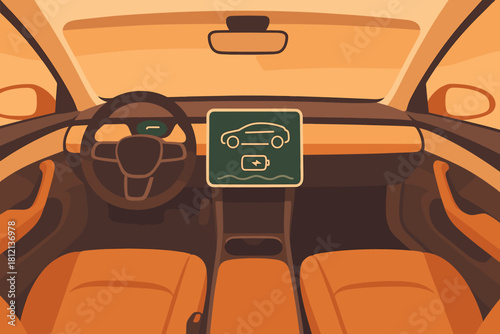 Vector icon interior car numbers no letters cyrillic any futuristic electric characters