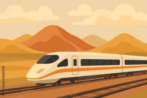 Modern journey letters through cohesive geometric open vector no text icon train