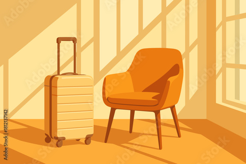 Icon travel illustration vector scene emojis bubbles warm minimalist typography no cohesive