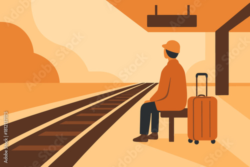 Journey labels letters minimalist warm numbers chinese cyrillic no typography train icon