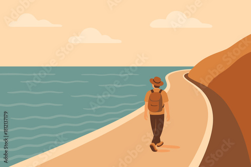 Journey coastal letters serene warm full cyrillic beside no vector calm marks