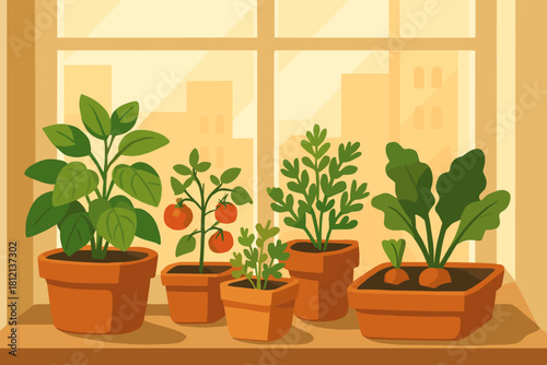 Garden vegetable windowsill emojis typography speech icon through colors no vector marks