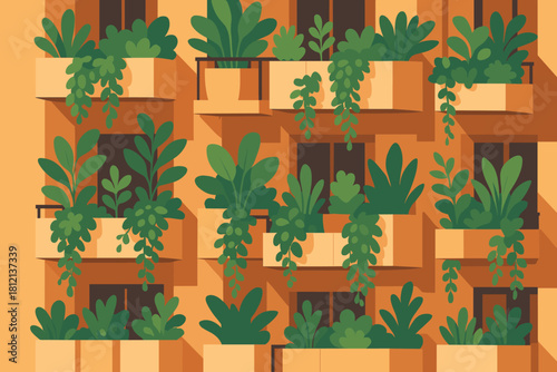 No captions balcony vector bubbles garden urban negative any geometric style cascading