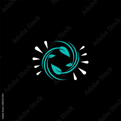 Simple leaf design logo that rotates regularly