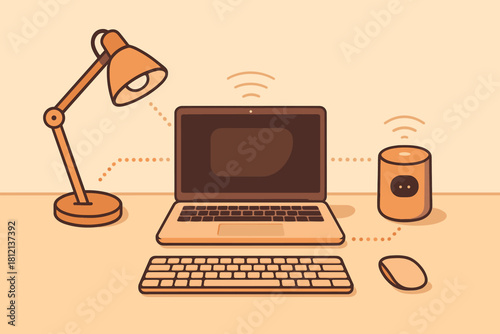 Typography office desk connectivity assistant characters icon punctuation numbers smart letters vector