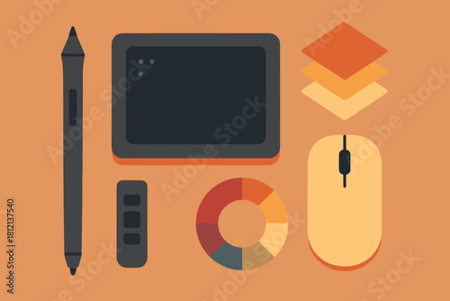 Digital marks chinese bubbles letters vector icon art full no colors tools