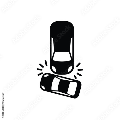 Two cars in a collision accident icon