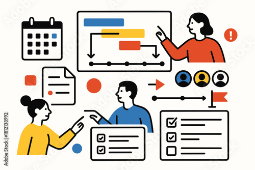 Icon planning shapes bold vector chart minimalist task project icons minimalism priority