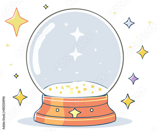 Snow Globe with Starry Sky Prediction and Magic Concept