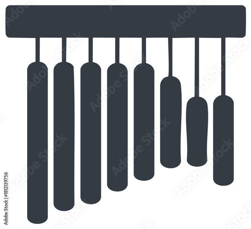 Bar chimes musical percussion instrument glyph icon for music and relaxation