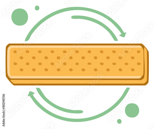 Breathable First Aid Bandage with Arrows Showing Healing Process and Recovery