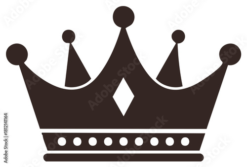 Simple King Crown Illustration Icon of Royalty Wealth and Leadership