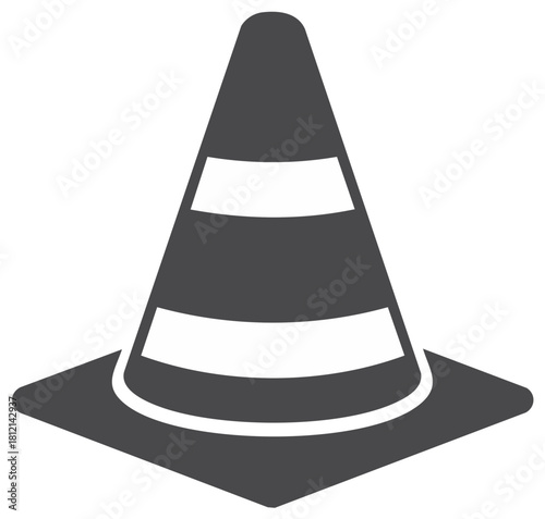 Traffic Cone, Safety Barrier, Road Construction Warning Symbol