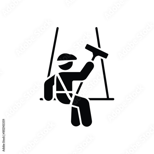 Window washer icon on suspended platform