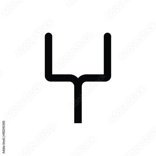 Abstract black symbol resembling a stylized letter y