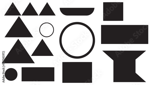 Bold geometric shapes create a modern statement perfect for branding and design projects, providing a clean and eye catching visual impact