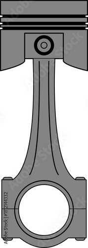 Vector illustration of a engine piston with connecting rod