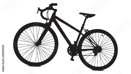Sleek bicycle silhouette perfect for fitness, urban lifestyle, and eco-friendly transport projects, offering a modern and stylish design element