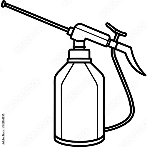 Linear sprayer in black and white style for gardening and plant care