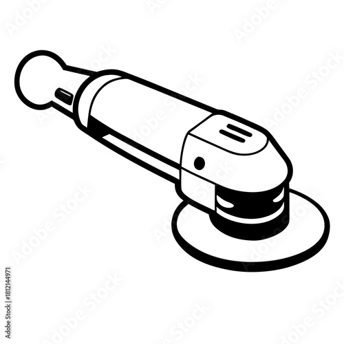 Linear polishing tool in black and white style for surface finishing and detailing work