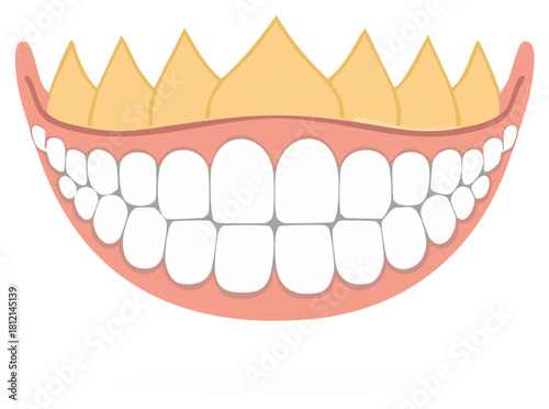 Smiling mouth with crisp tortilla chips emerging from the top