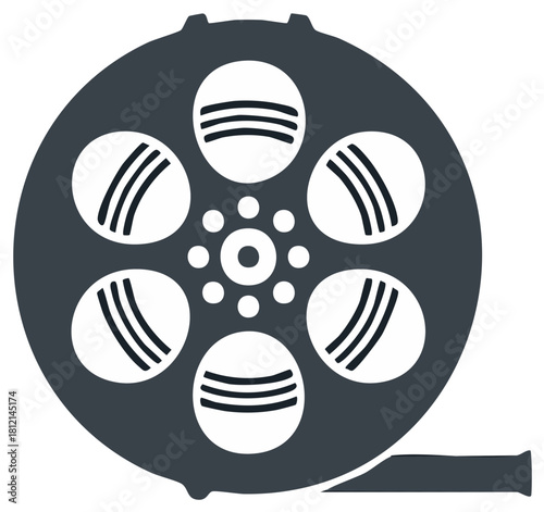 Revolver Cylinder Icon - Circular Firearm Design, Six Bullets, Gun Component