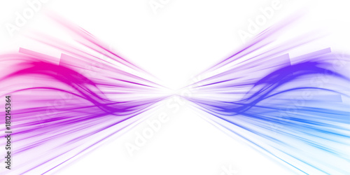 Neon stripes in the form of drill, turns and swirl. Abstract high-speed motion with long exposure and neon light painting, featuring glittering fire flare traces, optic fiber twists. Vector PNG.	