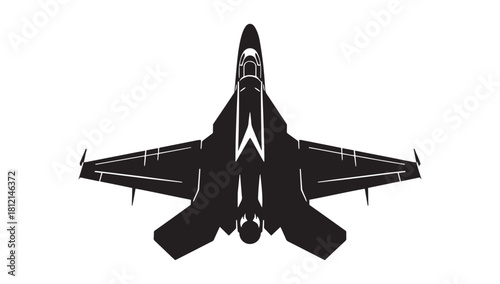 Sleek black fighter jet soars, a symbol of military power and modern aviation, inspiring awe and adventure with its aerodynamic silhouette