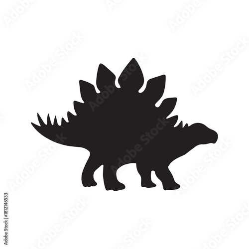 Stegosaurus Silhouette – Prehistoric Dinosaur Vector for Education, Paleontology, and Kids' Design
