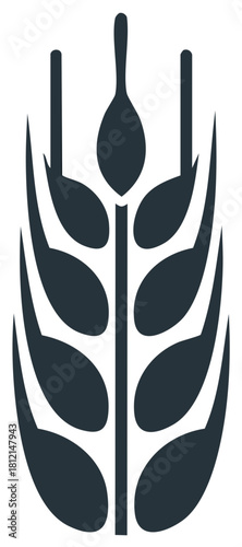 Elegant Wheat Stalk Graphic Isolated Agricultural Grain Illustration