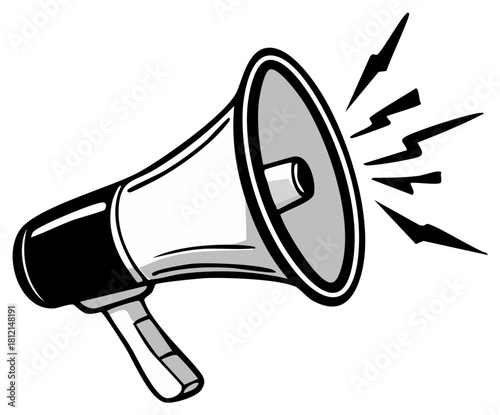 Retro Loudspeaker Announcement Icon: Vector Illustration for Communication