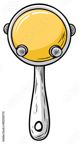 Hand drawn musical maraca shaker or baby rattle instrument illustration