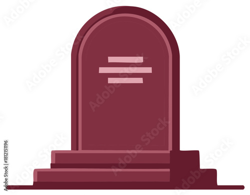 Tombstone illustration in a modern, minimalistic style, conveying memory and loss.