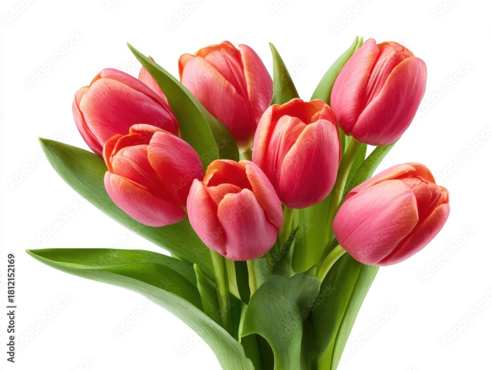 custom made wallpaper toronto digitalBouquet of red tulips isolated on white background, Beautiful flowers