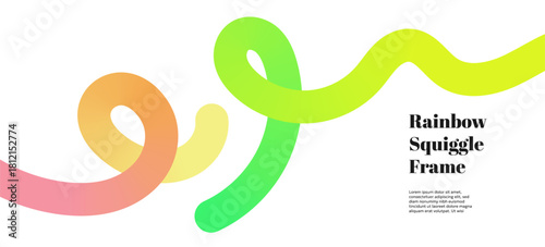 Sparkling rainbow waves mix with gradient ribbons and playful squiggles. Dynamic doodles and fluid shapes create a fun abstract look ideal for party posters, kids layouts and creative neon graphics.