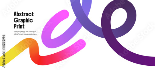 Rainbow curves and gradient ribbons twist with fun squiggles. Wavy doodles and playful strokes create a dynamic abstract flow ideal for banners, party graphics and bright Memphis inspired design.