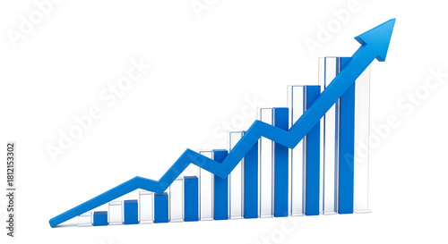 Free Download stylized blue bar chart with an upward-trending line and arrow — perfect for growth metrics, sales performance, analytics dashboards, financial reporting, KPI visuals, or success presentations.

 - GFXLoad
