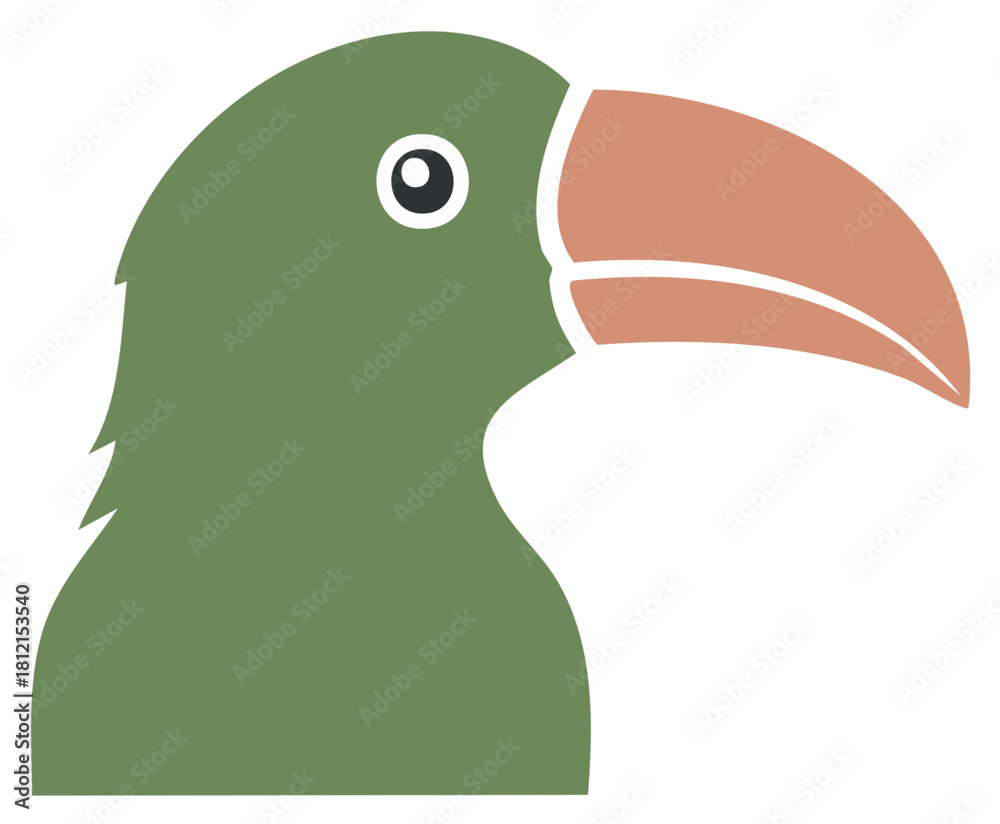 Fototapeta premium Illustration of Toucan Bird with Large Beak, Isolated Vector Silhouette