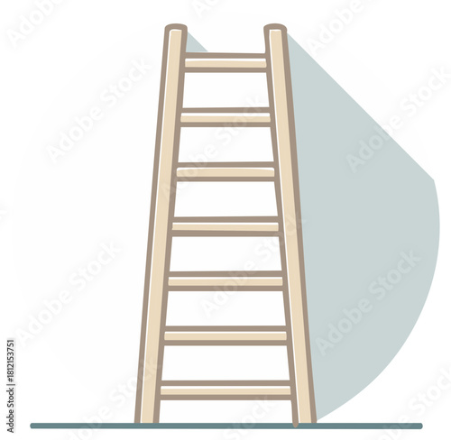 Simple wooden ladder illustration representing growth career progress and success