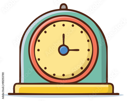 Colorful cartoon alarm clock illustration. Time management concept for waking up.