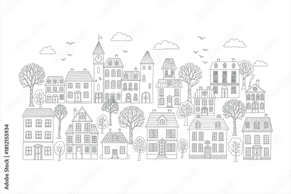 Obraz premium Charming Town Illustration