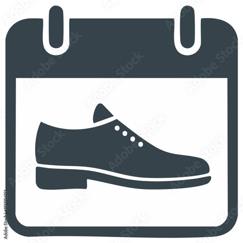Classic Oxford Shoe Icon on Calendar Page