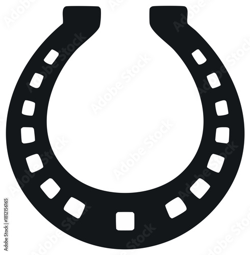 Classic horseshoe silhouette icon a symbol of good luck and fortune