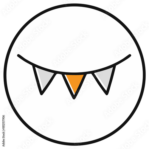 Celebration bunting flags inside a circle abstract design happy party concept