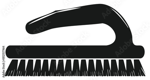 Black Scrub Brush with Bristles for Cleaning, Washing, and Scrubbing Surfaces