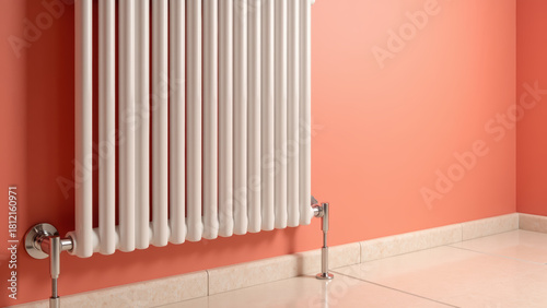 Wallpaper Mural Modern radiator design, white color, interior heating, home decor, wall mounted, minimalist style, warm atmosphere Torontodigital.ca