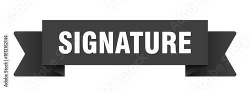 signature ribbon isolated on transparent background. signature ribbon